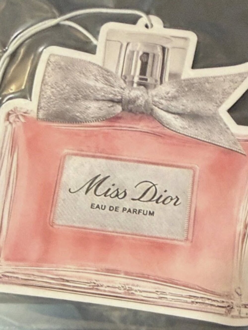 NWT Miss Dior Pink Bottle Shaped Hanging Car Air Freshie